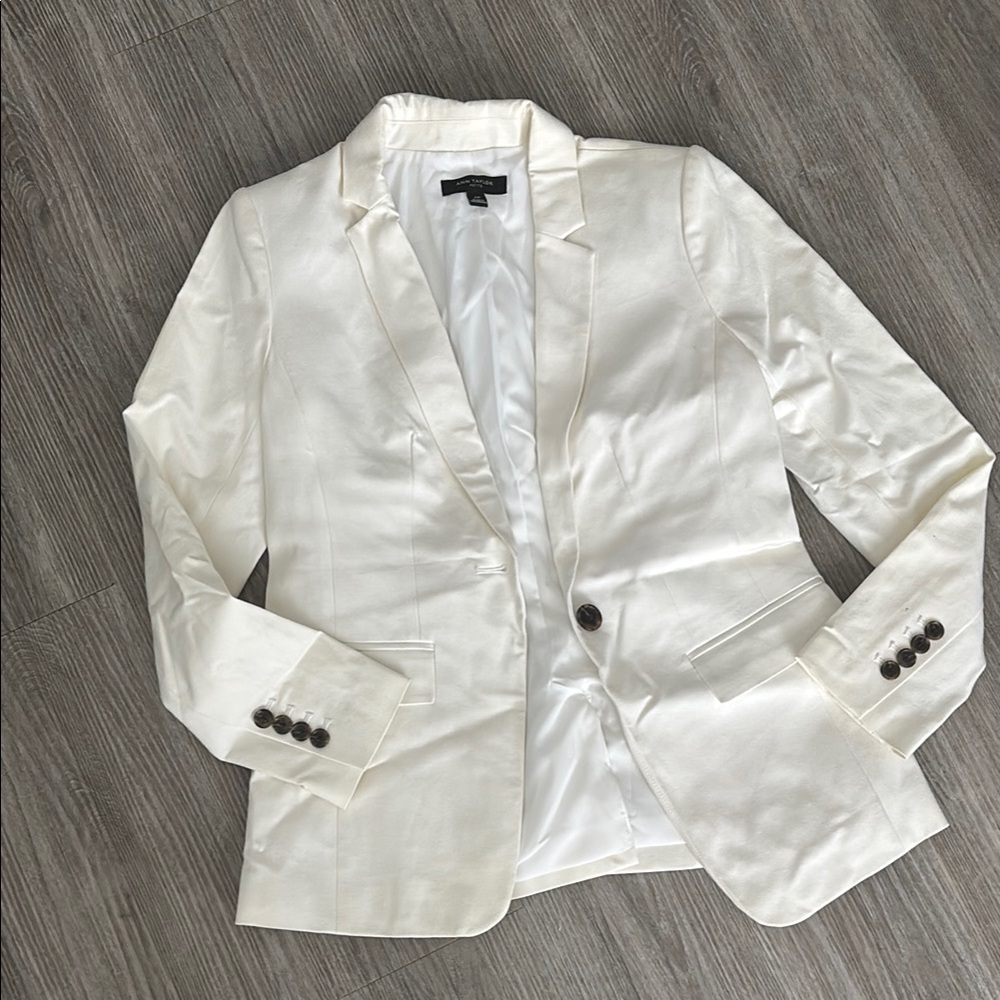Ann Taylor women’s academia preppy blazer off white Sz 2P